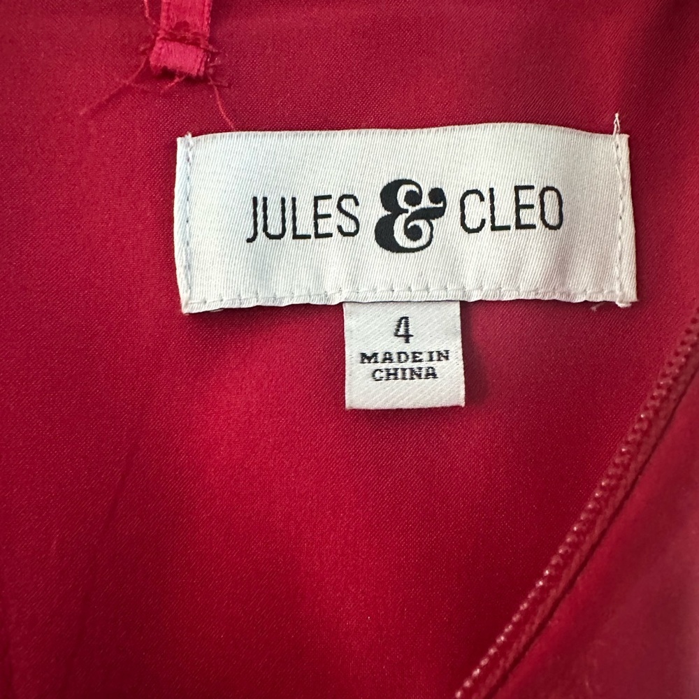 Jules&Cleo Elegant Strapless Red Evening Dress - Picture 8 of 13